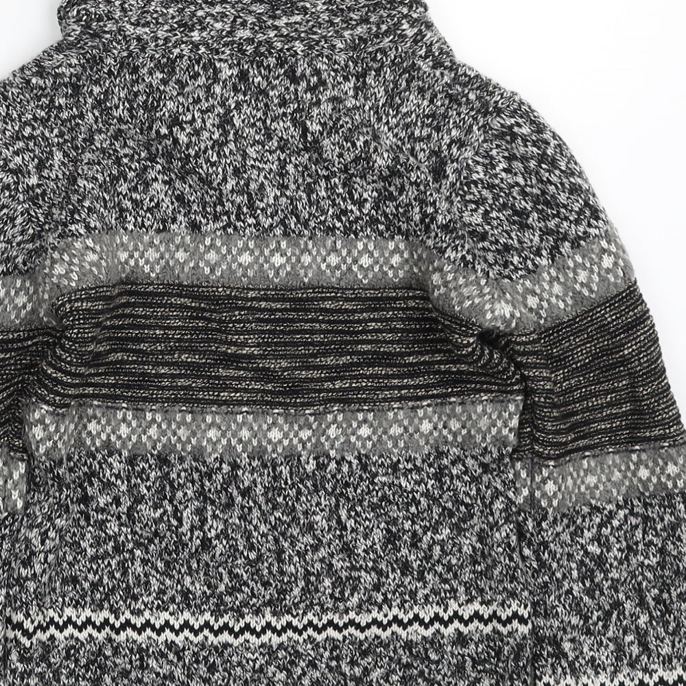 TU Boys Grey Collared  Acrylic Cardigan Jumper Size 5-6 Years  Button