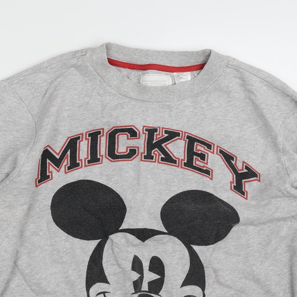 NEXT Mens Grey  Cotton Pullover Sweatshirt Size L   - Mickey