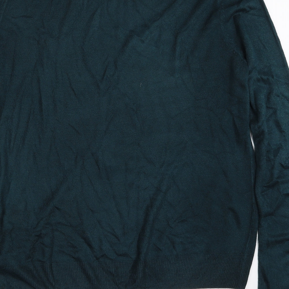 F&F Mens Green Crew Neck  Acrylic Pullover Jumper Size L