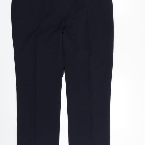 Marks and Spencer Womens Blue  Polyester Dress Pants Trousers Size 14 L31 in Regular Zip