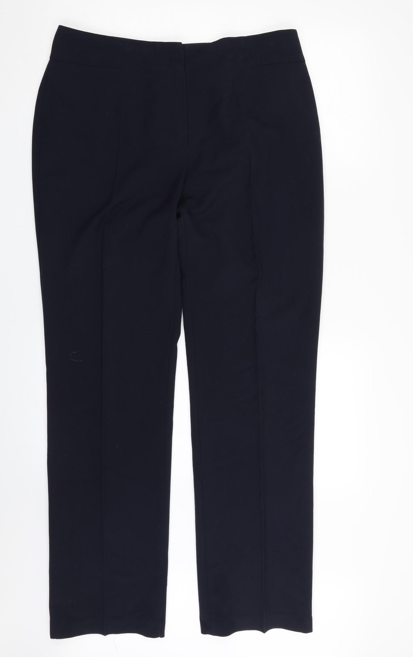 Marks and Spencer Womens Blue  Polyester Dress Pants Trousers Size 14 L31 in Regular Zip