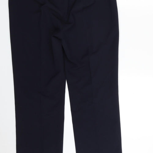 Marks and Spencer Womens Blue  Polyester Dress Pants Trousers Size 14 L31 in Regular Zip