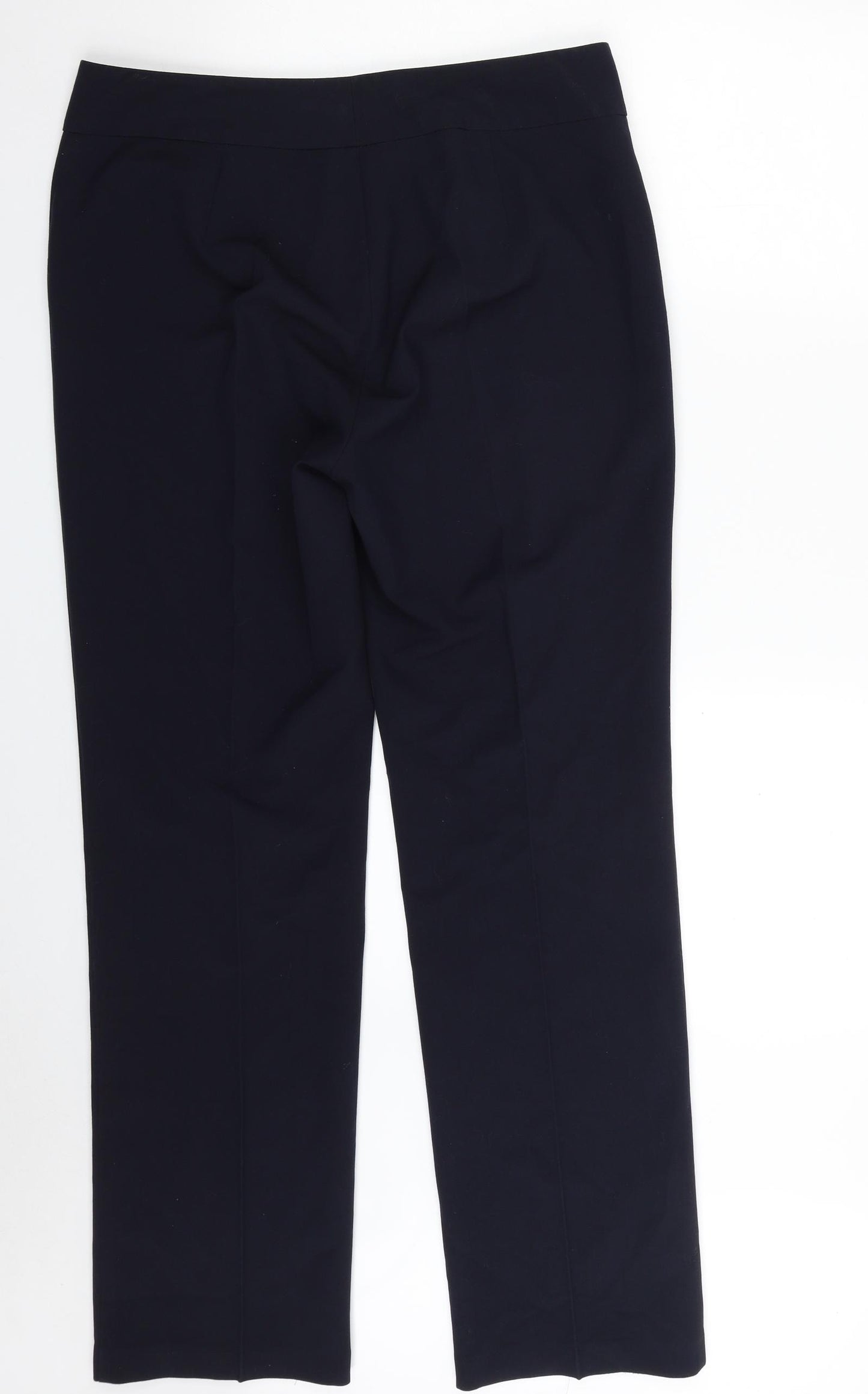 Marks and Spencer Womens Blue  Polyester Dress Pants Trousers Size 14 L31 in Regular Zip
