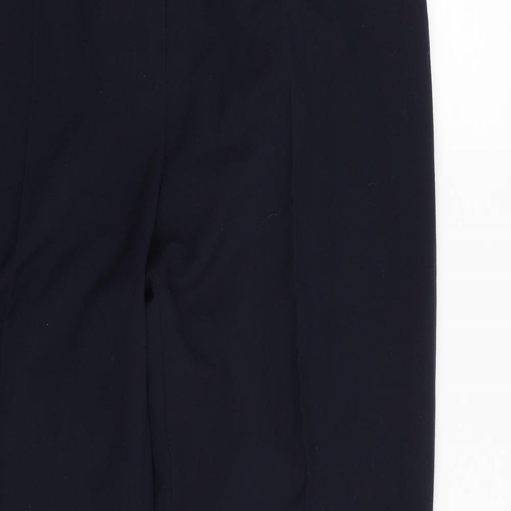 Marks and Spencer Womens Blue  Polyester Dress Pants Trousers Size 14 L31 in Regular Zip