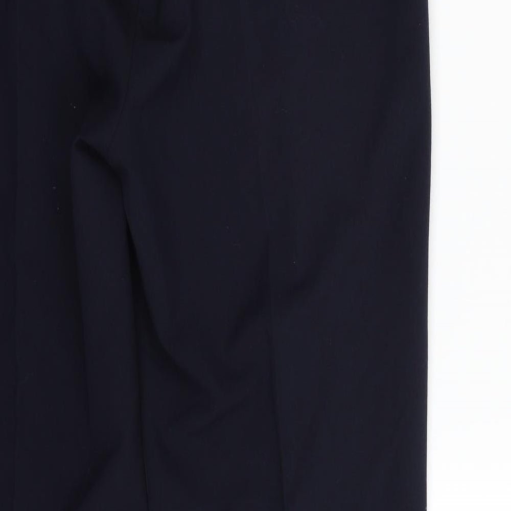 Marks and Spencer Womens Blue  Polyester Dress Pants Trousers Size 14 L31 in Regular Zip