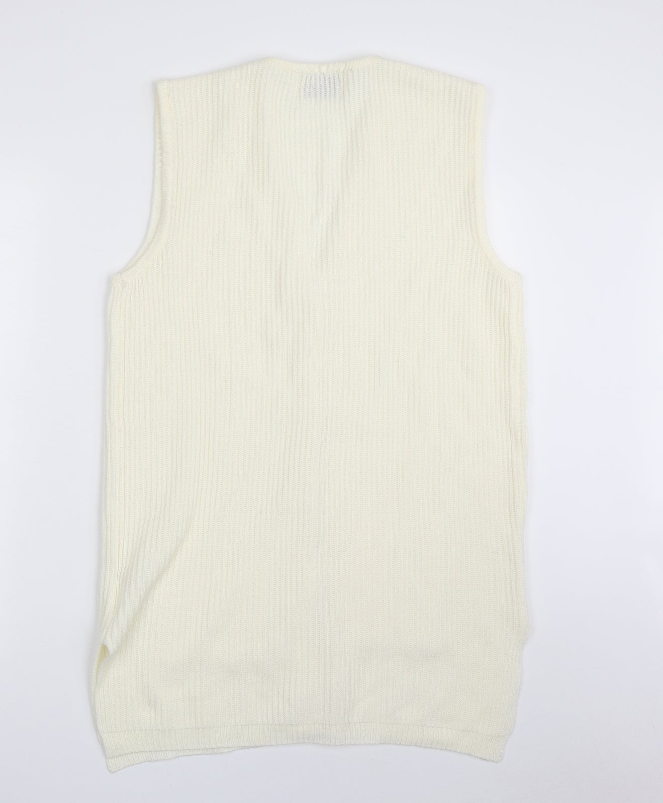 Carolyn Taylor  Womens Ivory V-Neck  Acrylic Vest Jumper Size S   - SIZE S/M