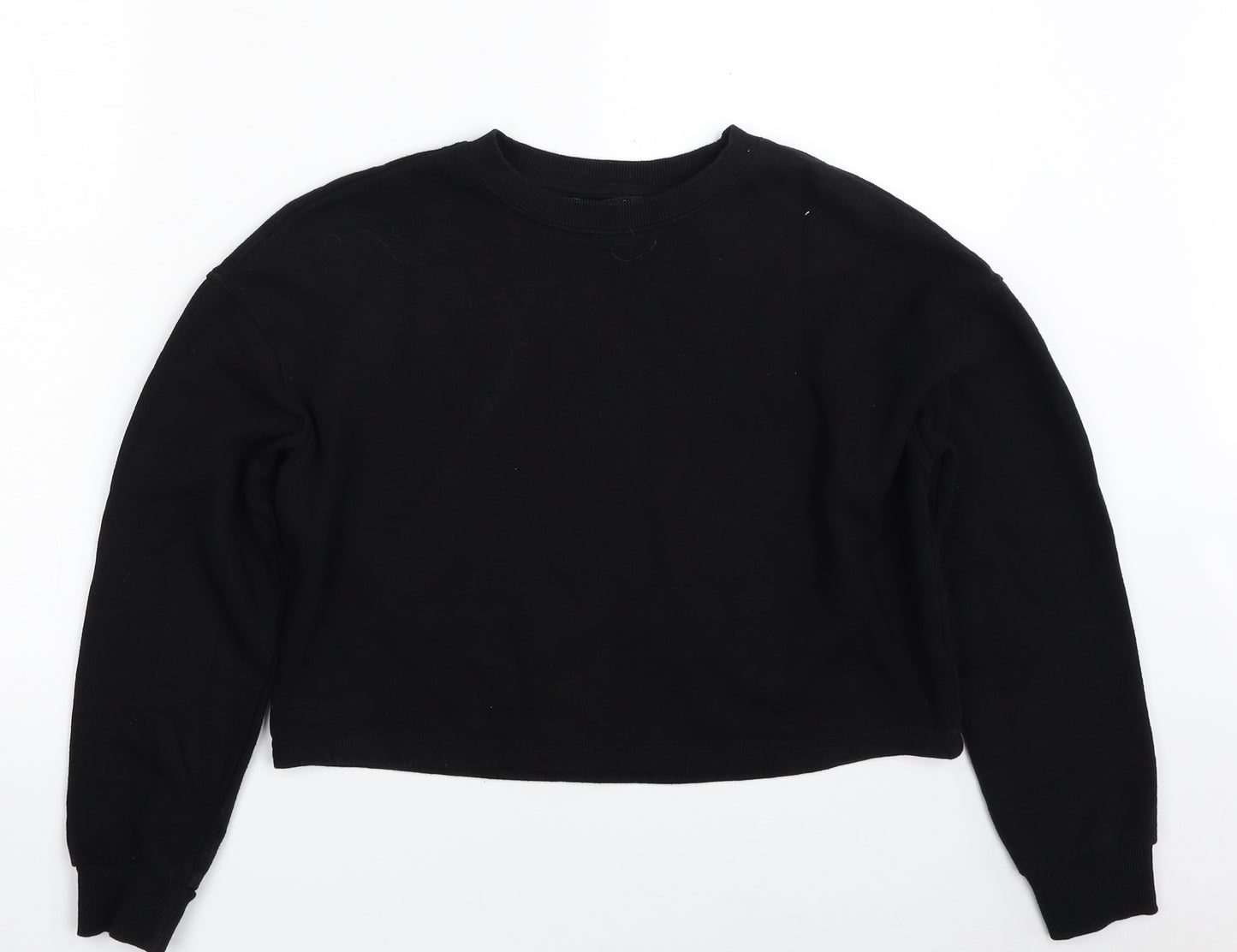 New Look Girls Black  Cotton Pullover Sweatshirt Size 12-13 Years  Pullover - Cropped