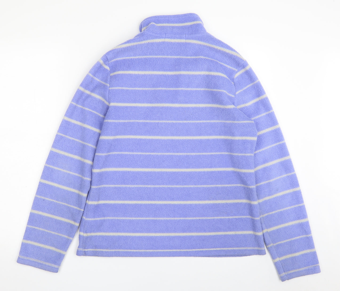 John Lewis Womens Blue Striped 100% Polyester Pullover Sweatshirt Size 12  Zip
