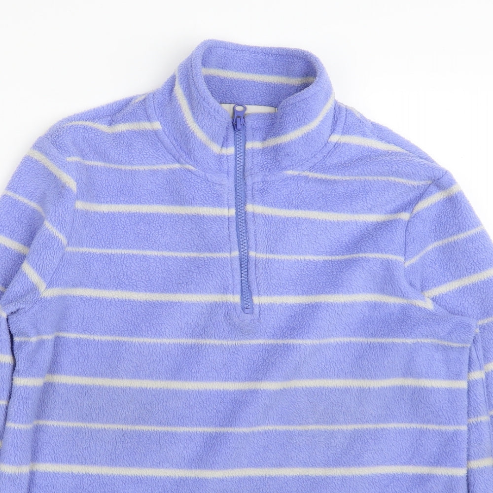 John Lewis Womens Blue Striped 100% Polyester Pullover Sweatshirt Size 12  Zip