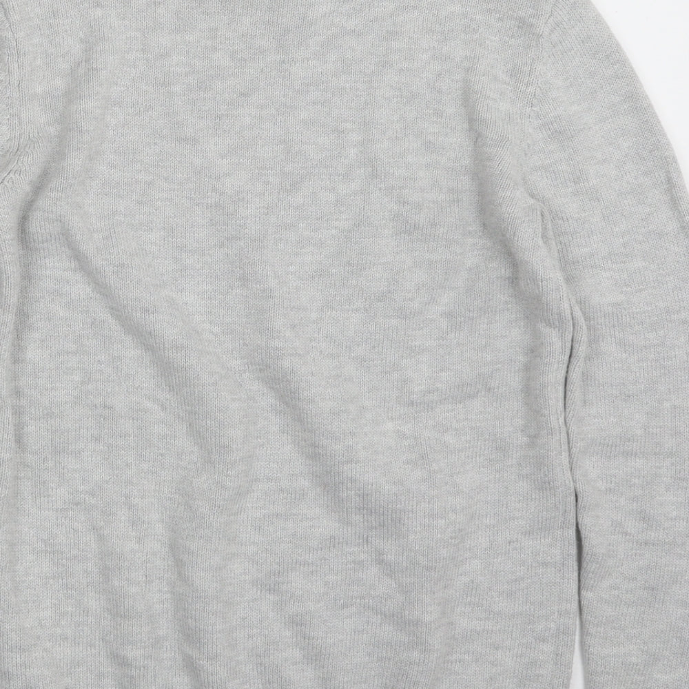 H&M Girls Grey Crew Neck  Cotton Pullover Jumper Size 10-11 Years  Pullover - Christmas