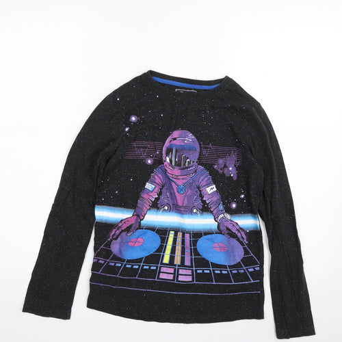 TU Girls Black Spotted Cotton Pullover T-Shirt Size 11 Years Crew Neck Pullover - Disc Jockey