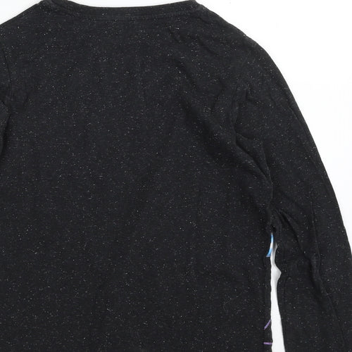 TU Girls Black Spotted Cotton Pullover T-Shirt Size 11 Years Crew Neck Pullover - Disc Jockey