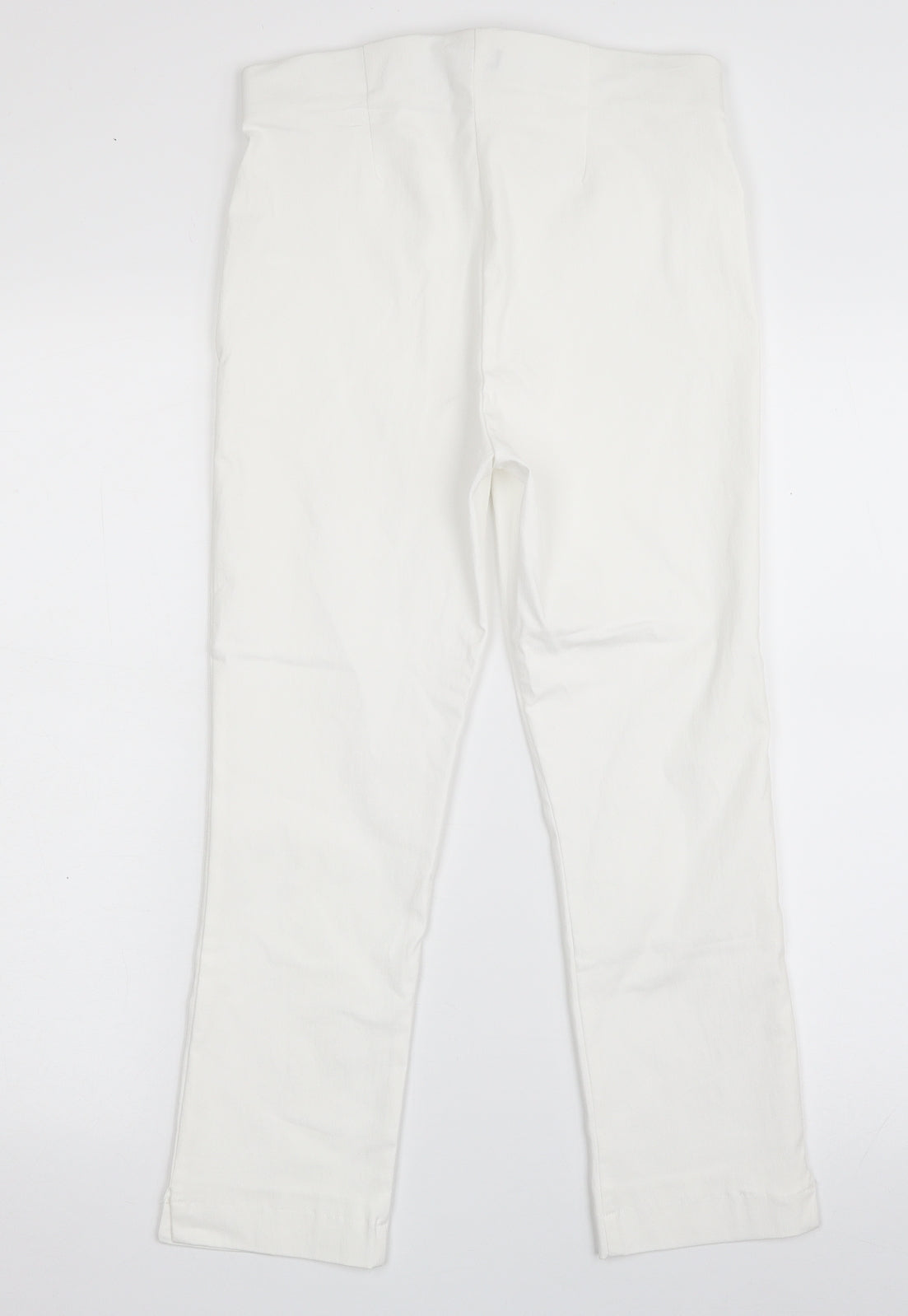 M&Co Womens White  Viscose Capri Trousers Size 10 L23 in Slim