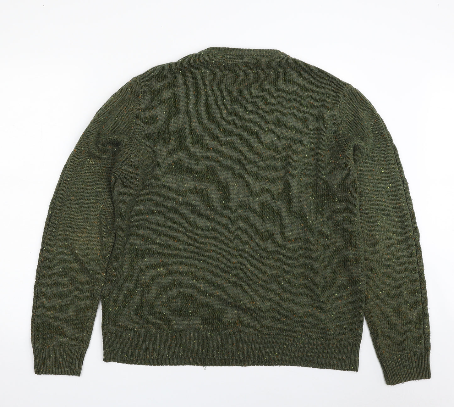 Threadbare Mens Green Crew Neck  Acrylic Pullover Jumper Size L