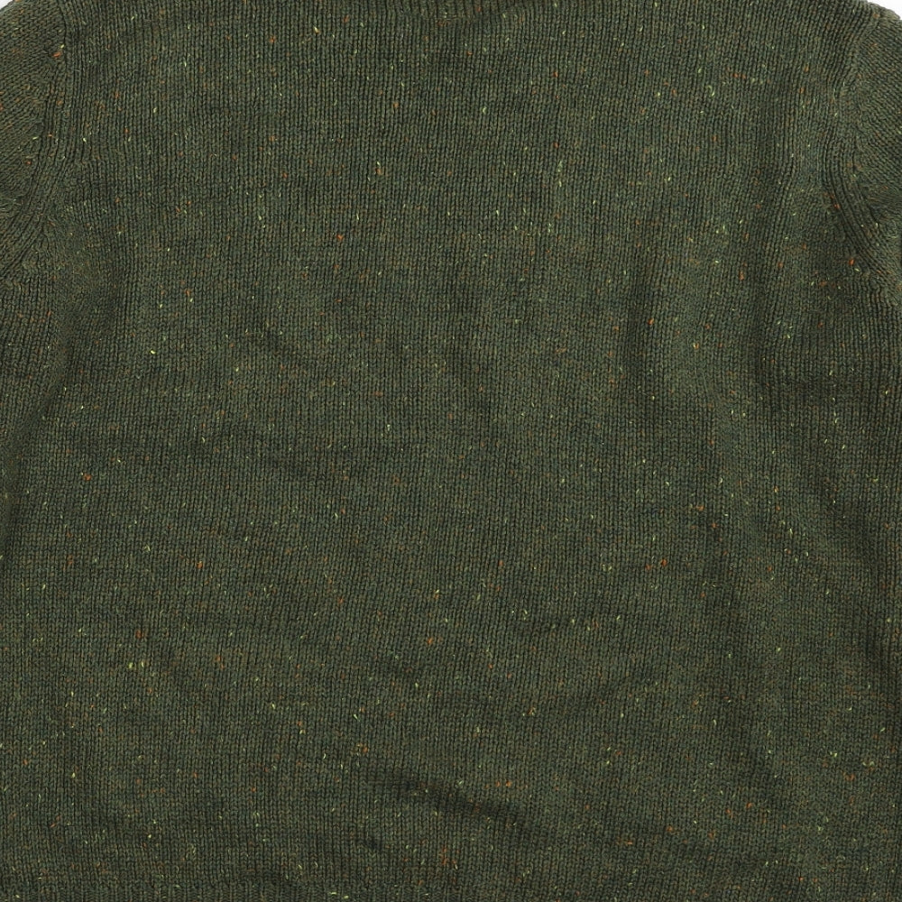 Threadbare Mens Green Crew Neck  Acrylic Pullover Jumper Size L