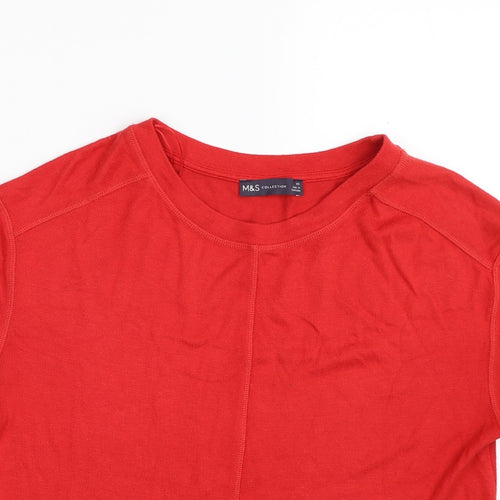 Marks and Spencer Womens Red Crew Neck  Viscose Pullover Jumper Size XS