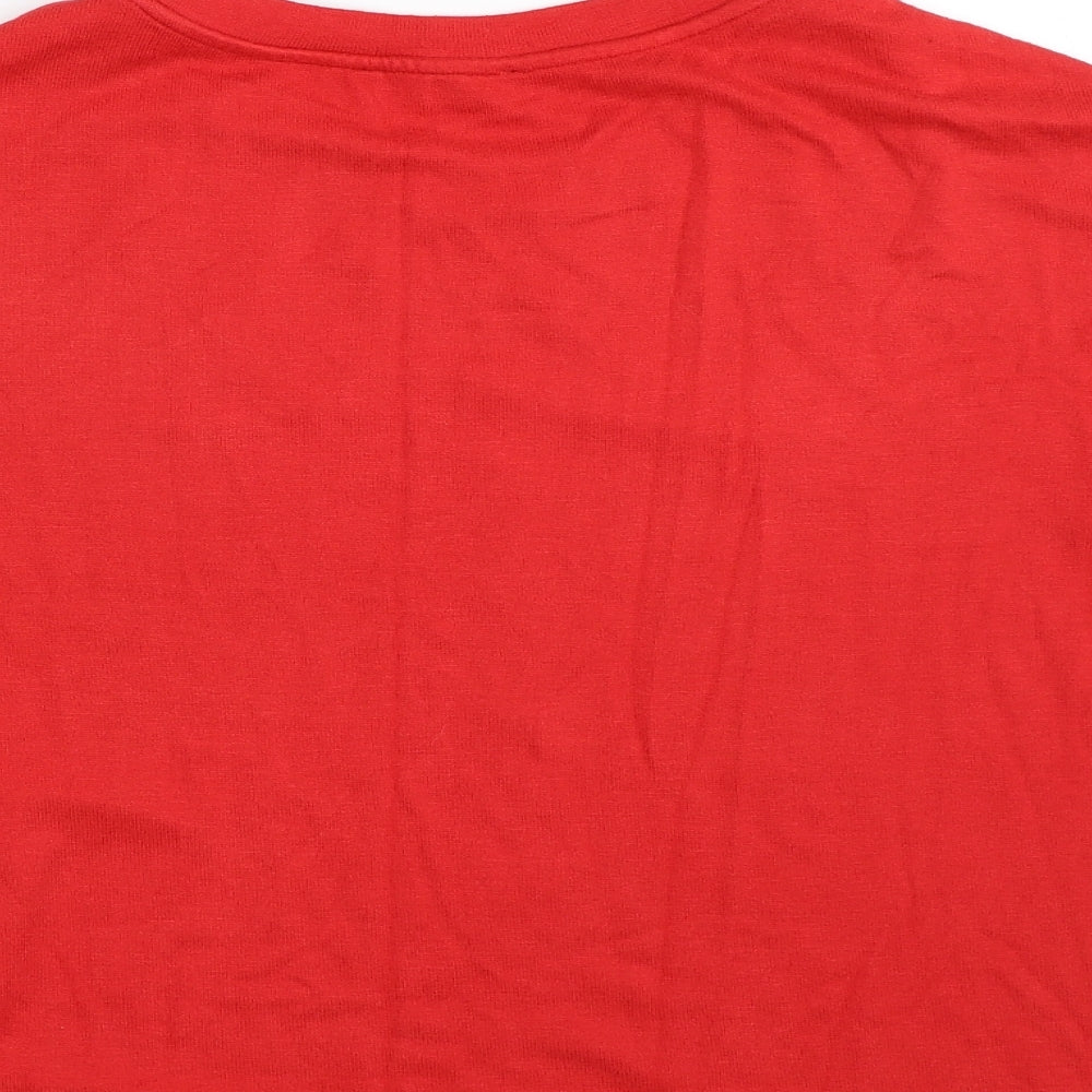 Marks and Spencer Womens Red Crew Neck  Viscose Pullover Jumper Size XS