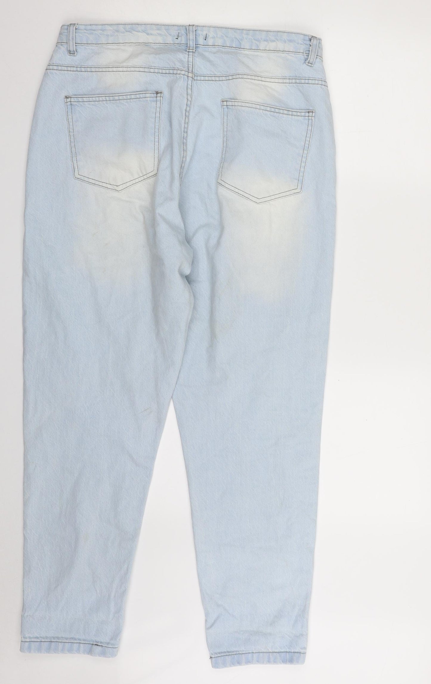 I SAW IT FIRST Womens Blue  100% Cotton Mom Jeans Size 14 L28 in Regular Zip