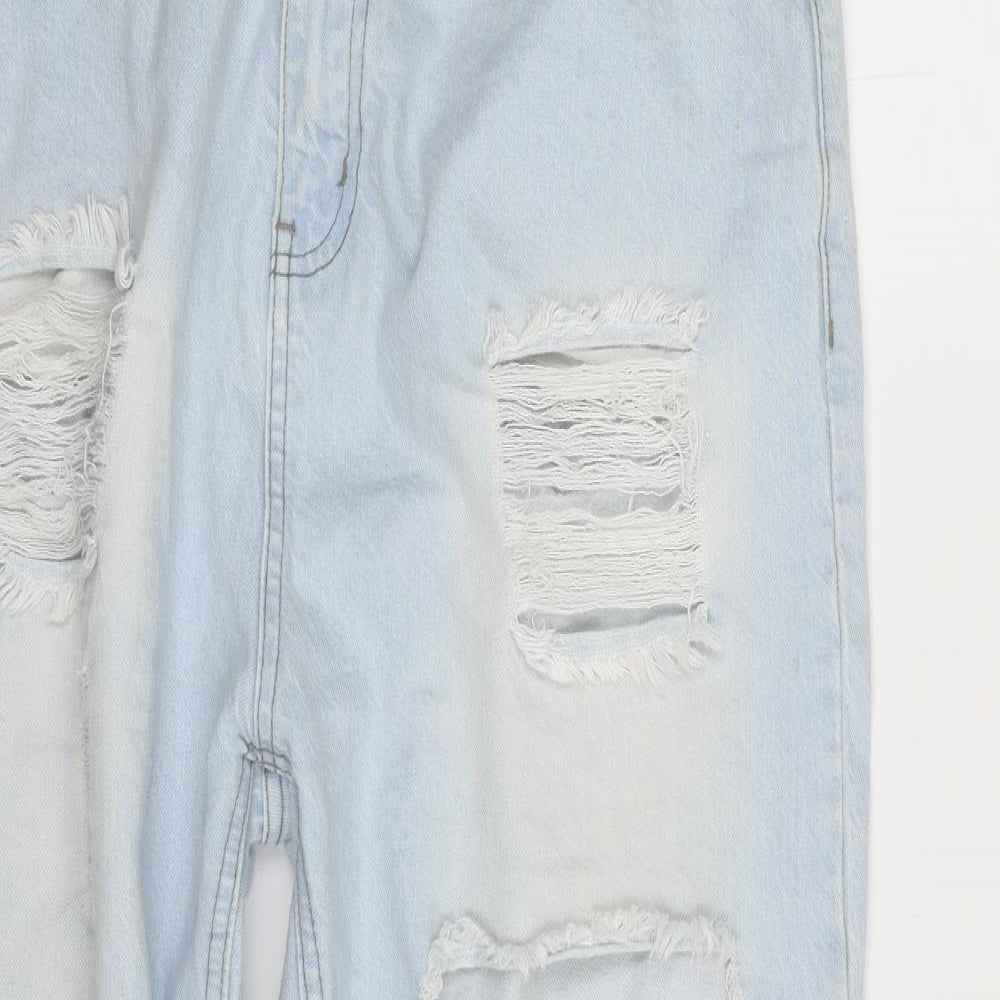 I SAW IT FIRST Womens Blue  100% Cotton Mom Jeans Size 14 L28 in Regular Zip