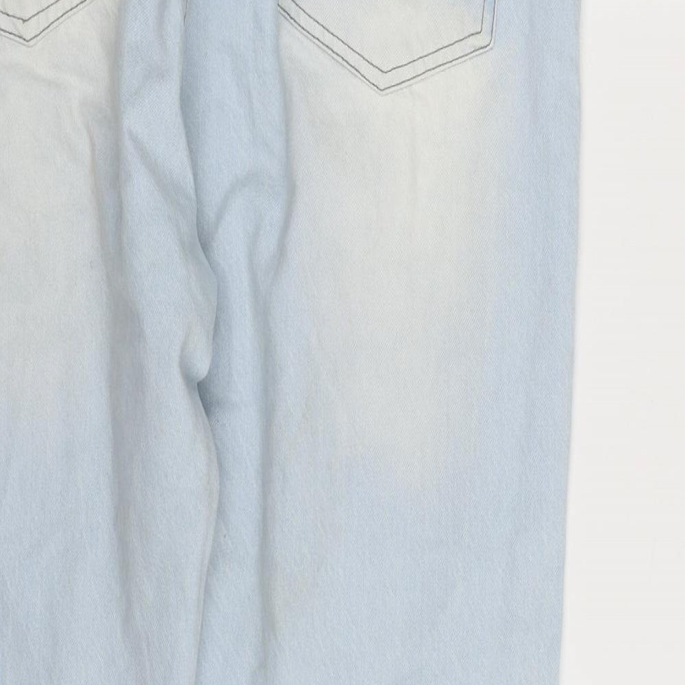 I SAW IT FIRST Womens Blue  100% Cotton Mom Jeans Size 14 L28 in Regular Zip