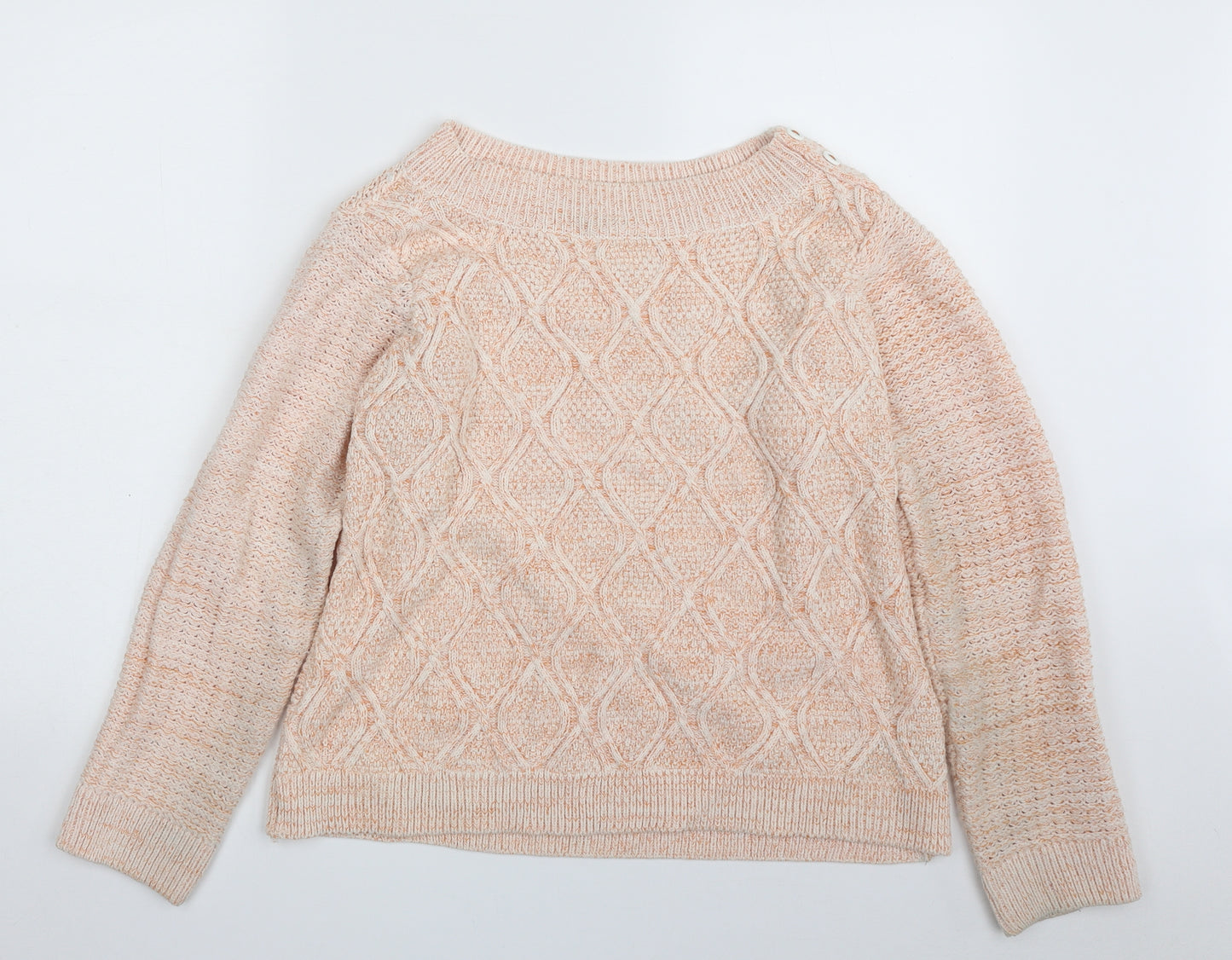 M&Co Womens Orange Boat Neck  Acrylic Pullover Jumper Size 18