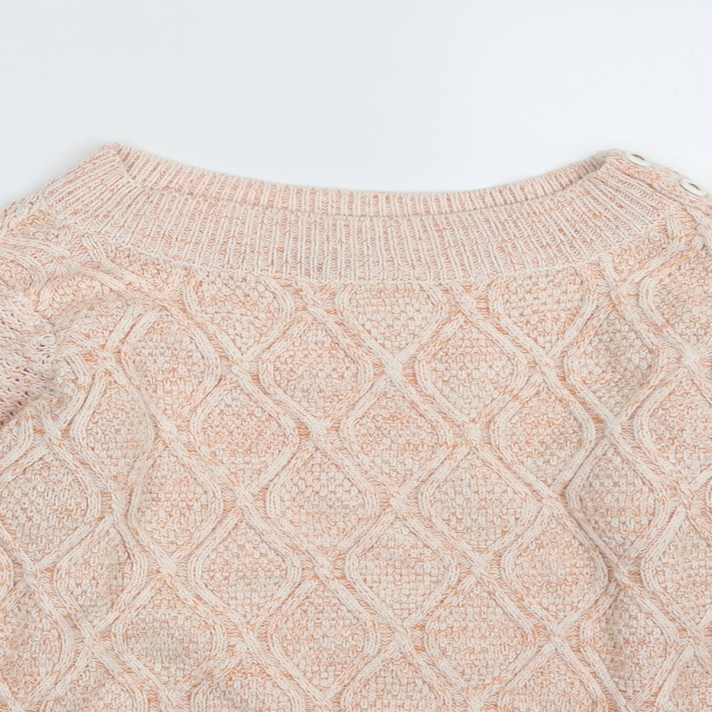 M&Co Womens Orange Boat Neck  Acrylic Pullover Jumper Size 18