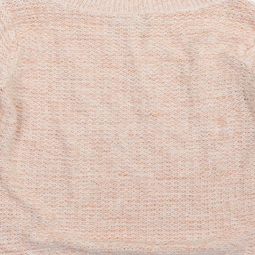 M&Co Womens Orange Boat Neck  Acrylic Pullover Jumper Size 18