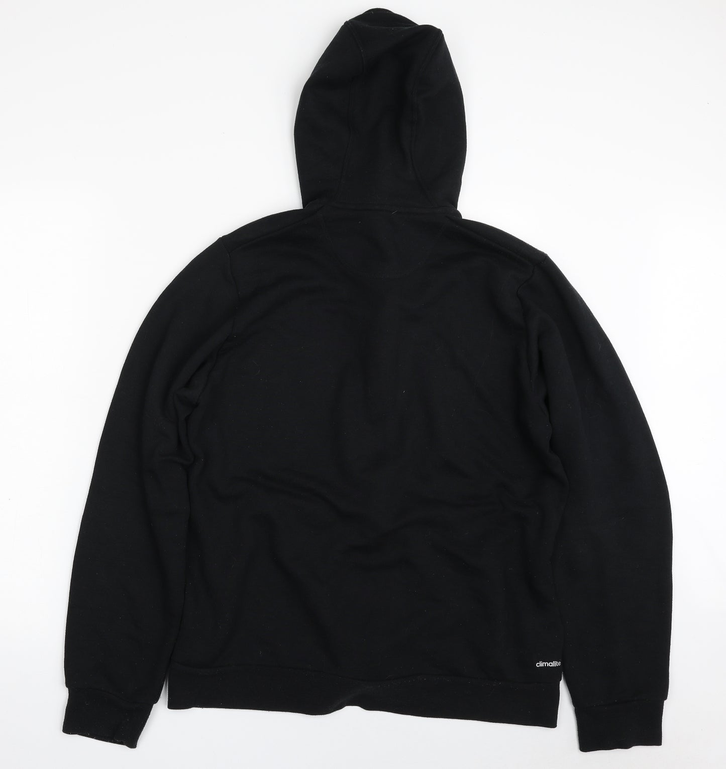 adidas Mens Black  Polyester Full Zip Hoodie Size L   - Climalite