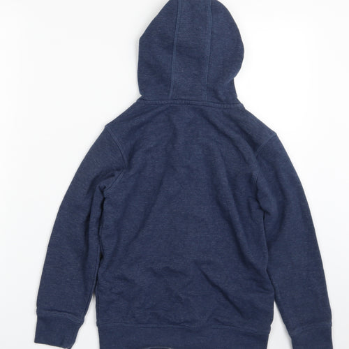 George Boys Blue  Cotton Full Zip Hoodie Size 7-8 Years  Zip