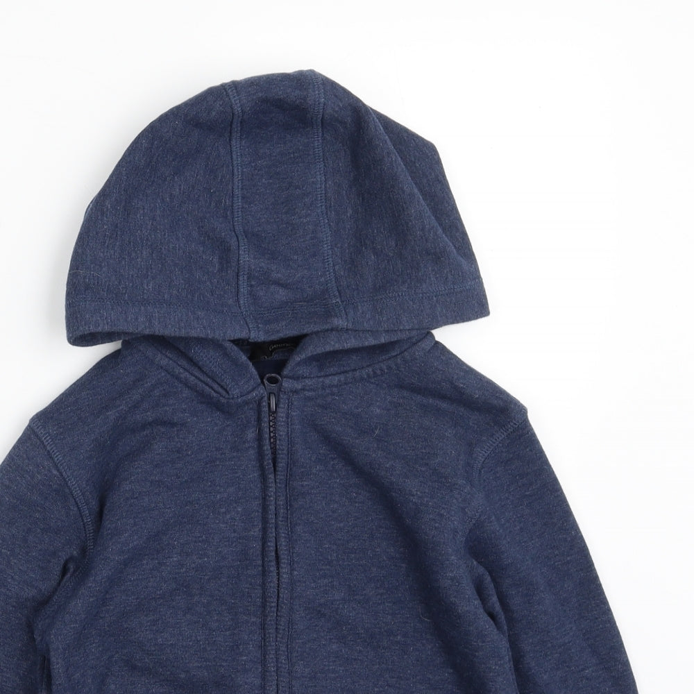 George Boys Blue  Cotton Full Zip Hoodie Size 7-8 Years  Zip