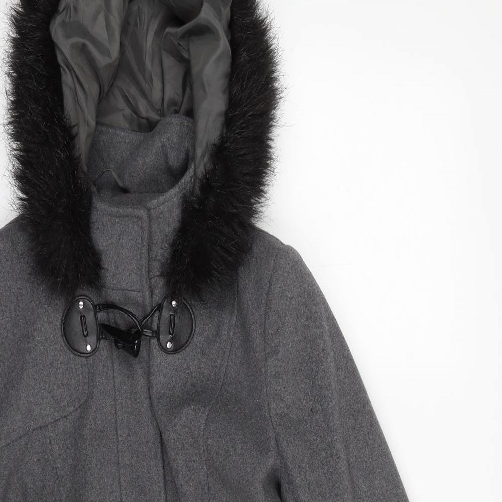 George Womens Grey   Parka Jacket Size 12  Snap