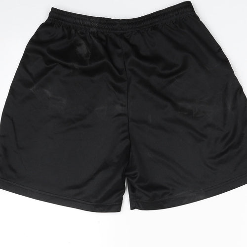 Precision Mens Black  Polyester Sweat Shorts Size 26 in  Regular