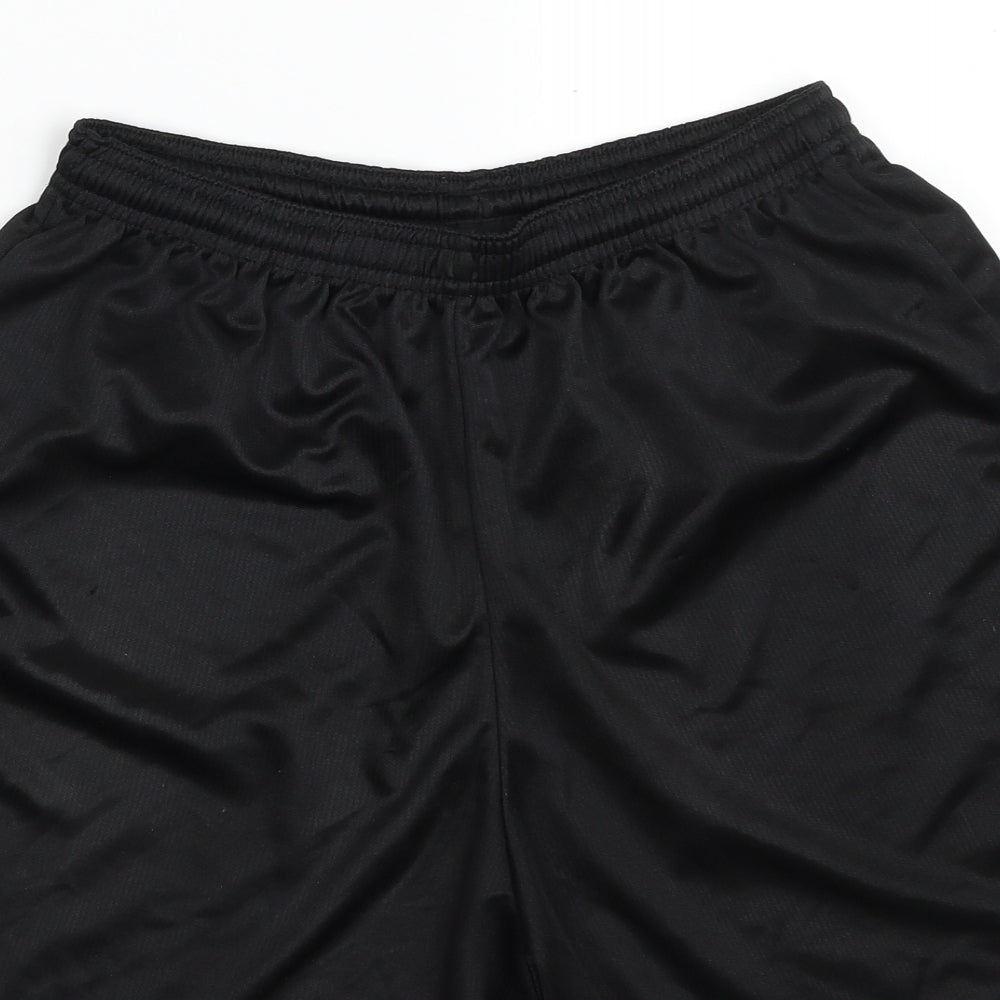 Precision Mens Black  Polyester Sweat Shorts Size 26 in  Regular