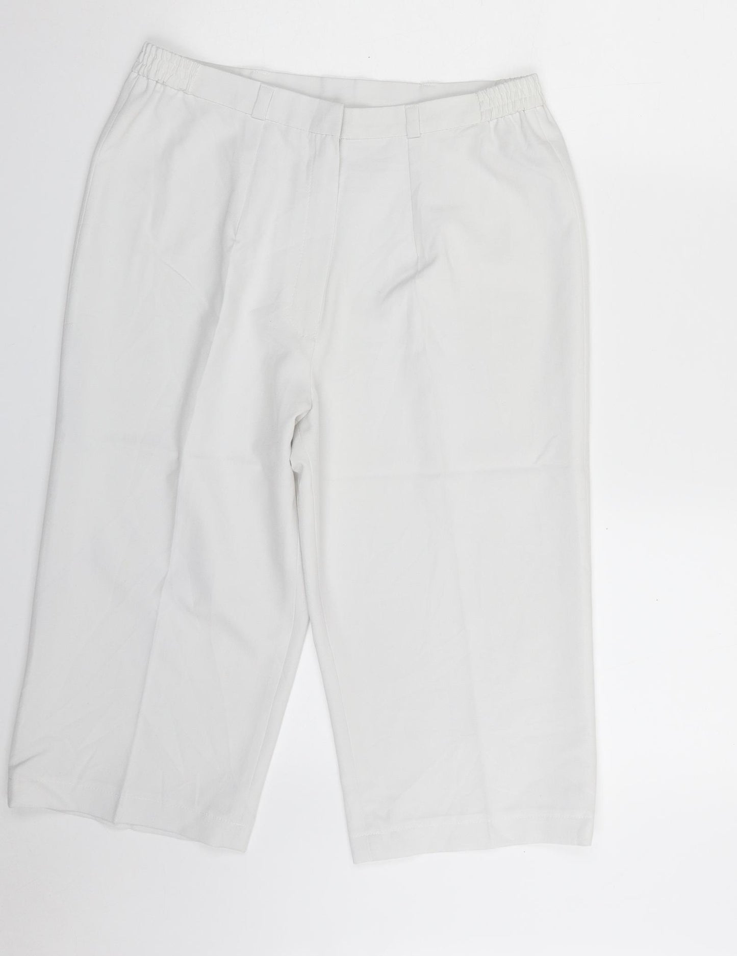 Paresa  Womens White  Polyester Culotte Shorts Size 12 L17 in Regular Zip