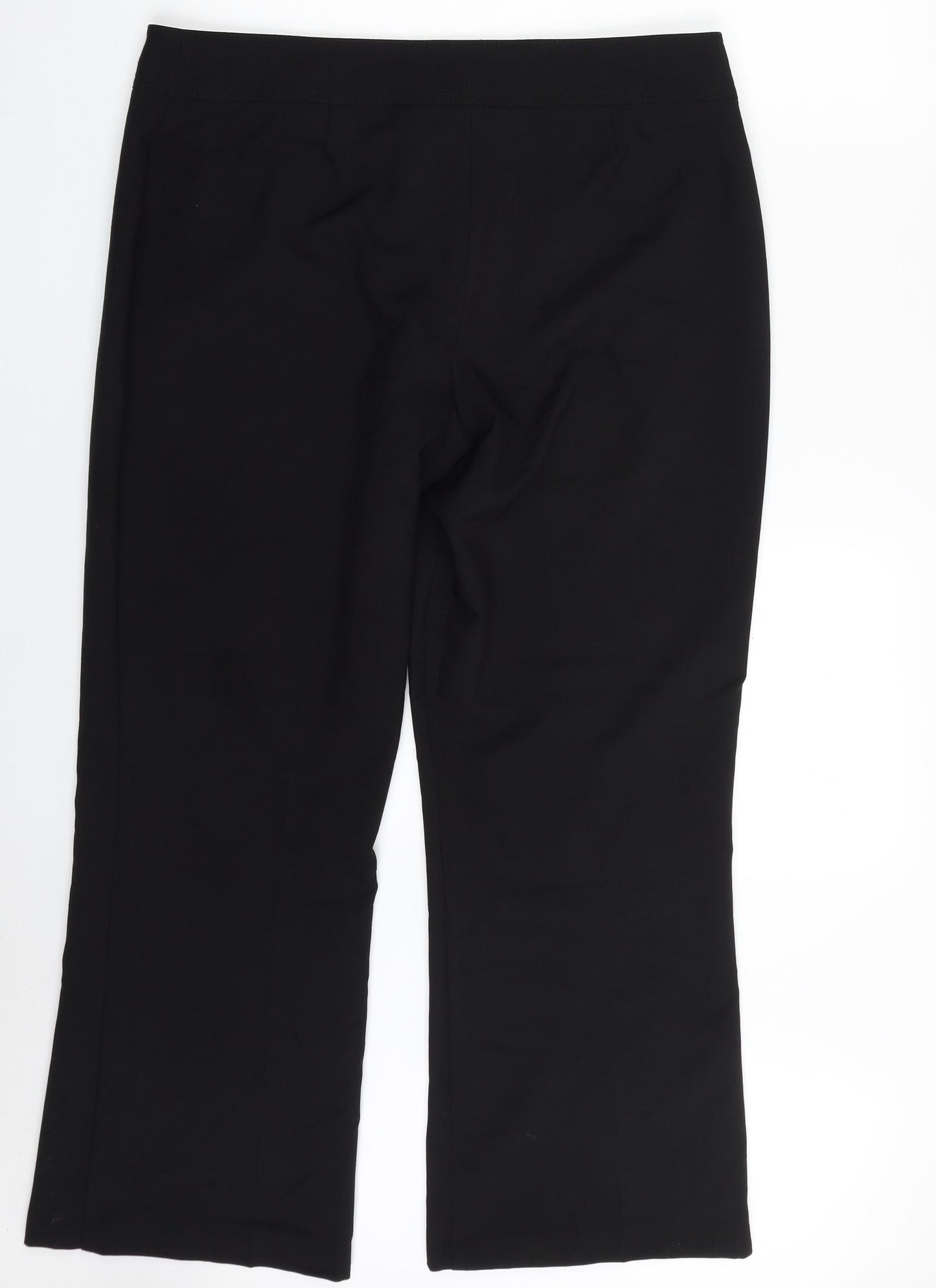 BHS Womens Black  Polyester Trousers  Size 16 L26 in Regular Zip
