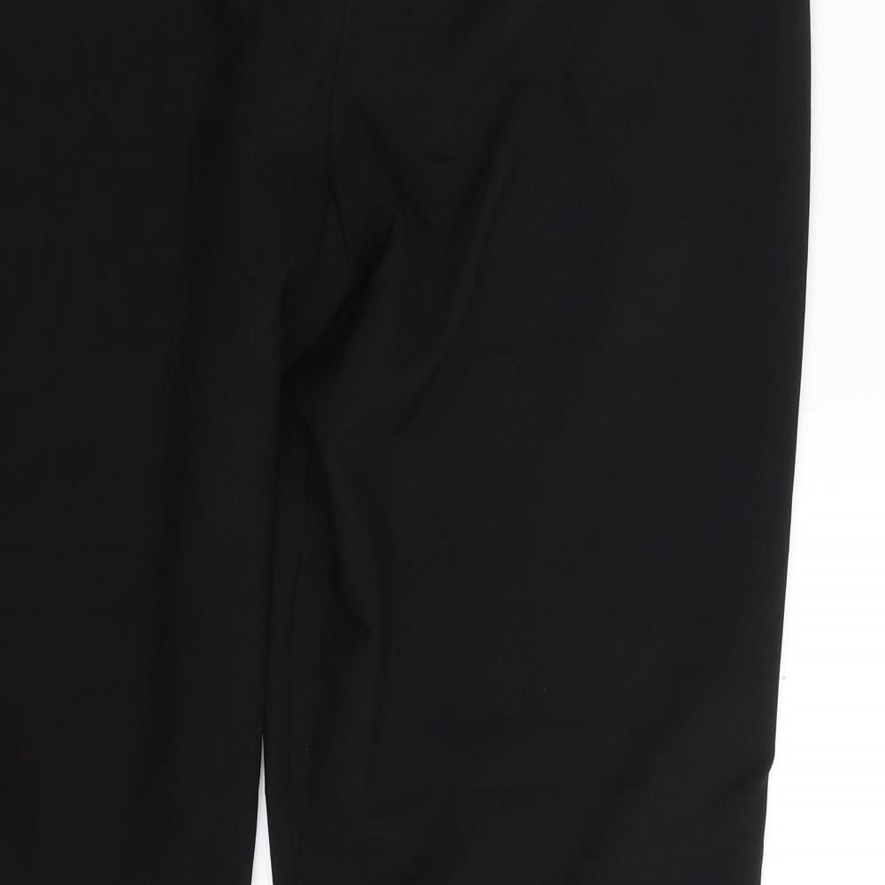 BHS Womens Black  Polyester Trousers  Size 16 L26 in Regular Zip