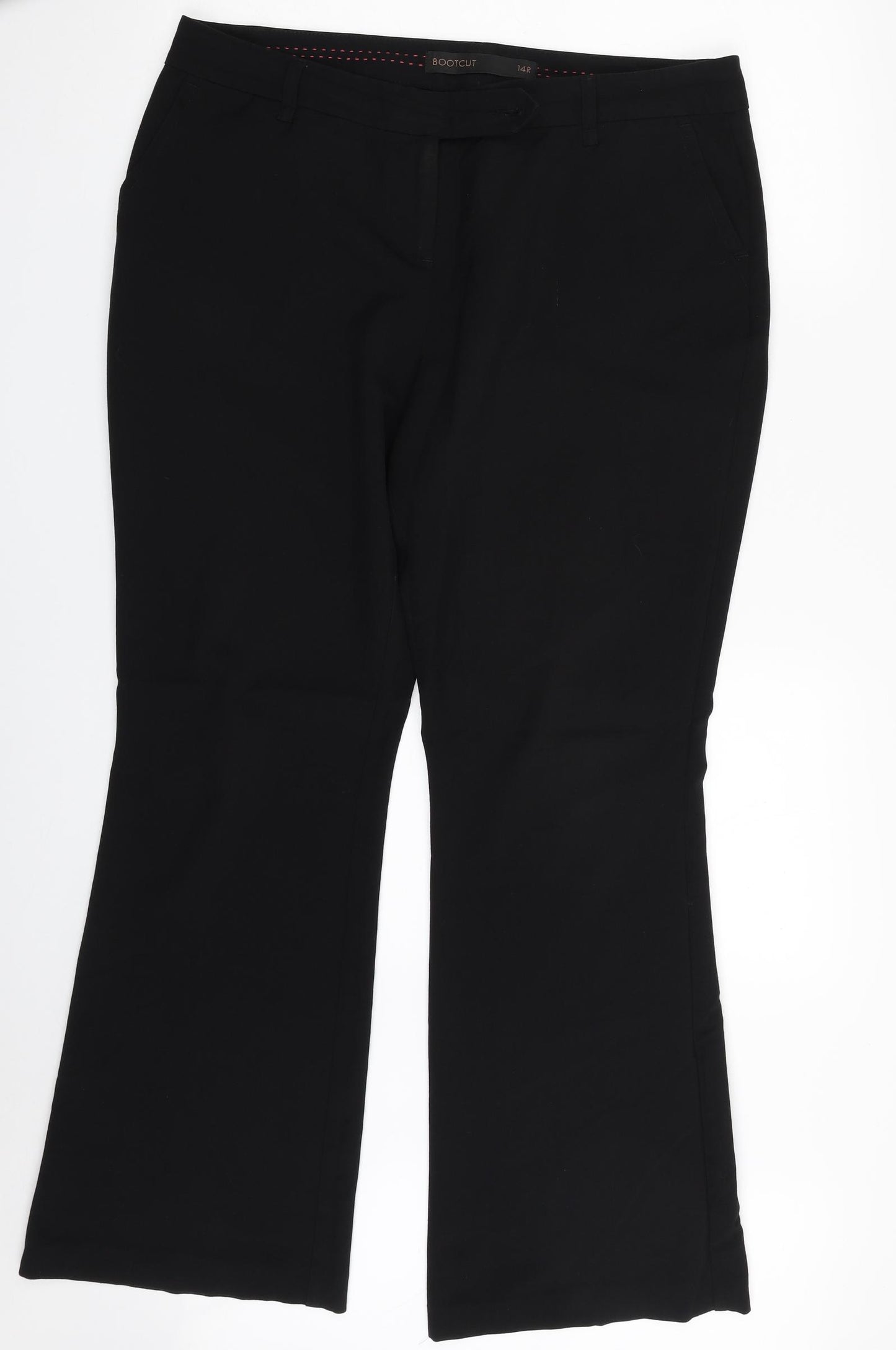 NEXT Womens Black  Polyester Trousers  Size 14 L30 in Regular Zip