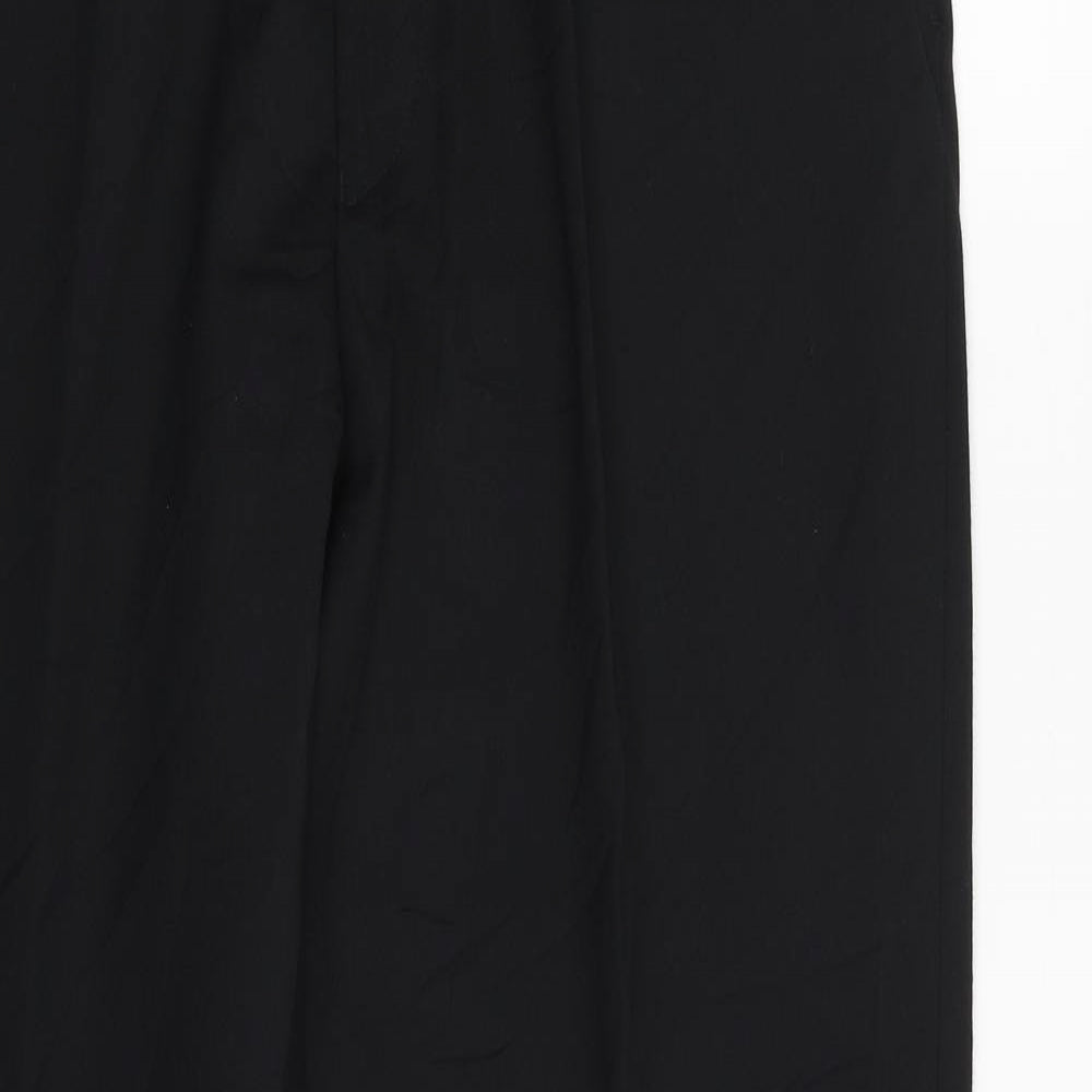 NEXT Mens Black  Wool Trousers  Size 34 in L33 in Regular Zip