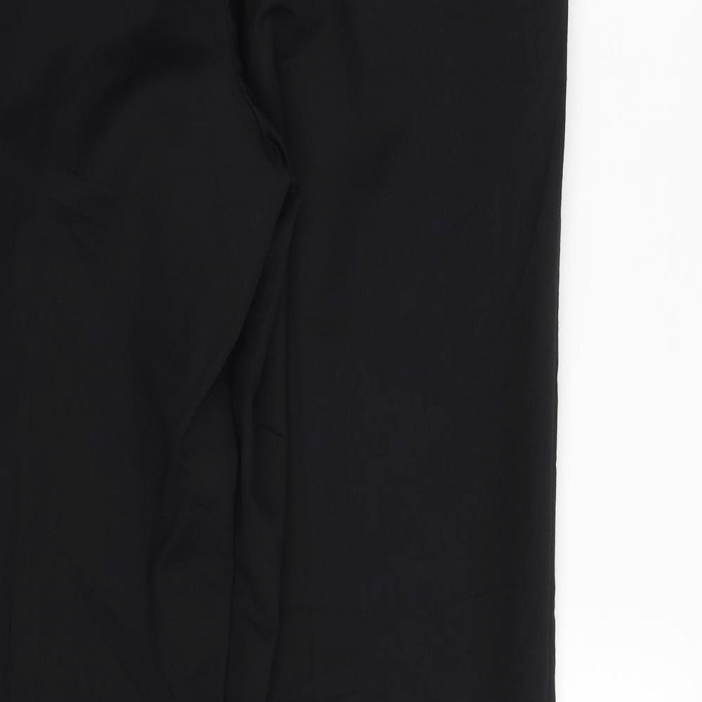 NEXT Mens Black  Wool Trousers  Size 34 in L33 in Regular Zip