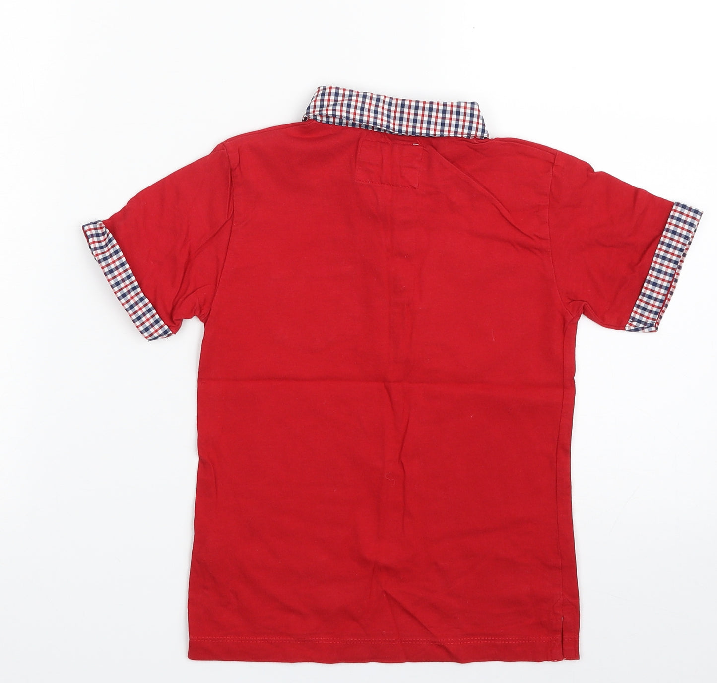 Jasper Conran Boys Red  100% Cotton Pullover Polo Size 4-5 Years Collared Button