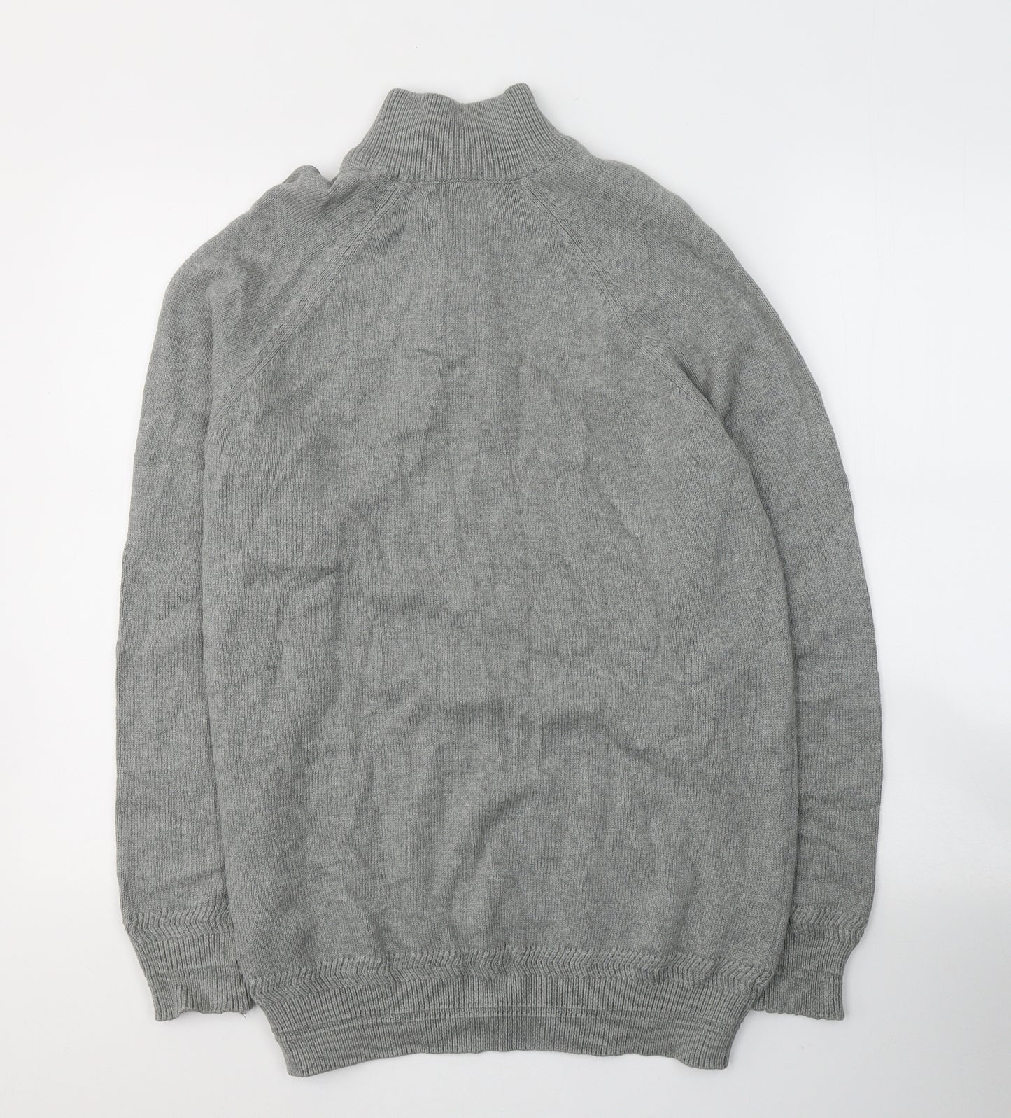 Marks and Spencer Mens Grey High Neck  Cotton Pullover Jumper Size M
