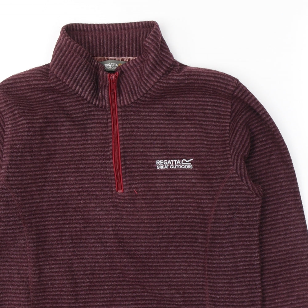 Regatta Womens Purple Striped Polyester Pullover Sweatshirt Size 12  Pullover