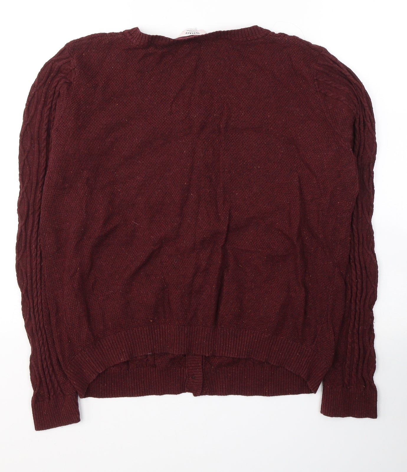 Fat Face Womens Red Round Neck  Cotton Cardigan Jumper Size M