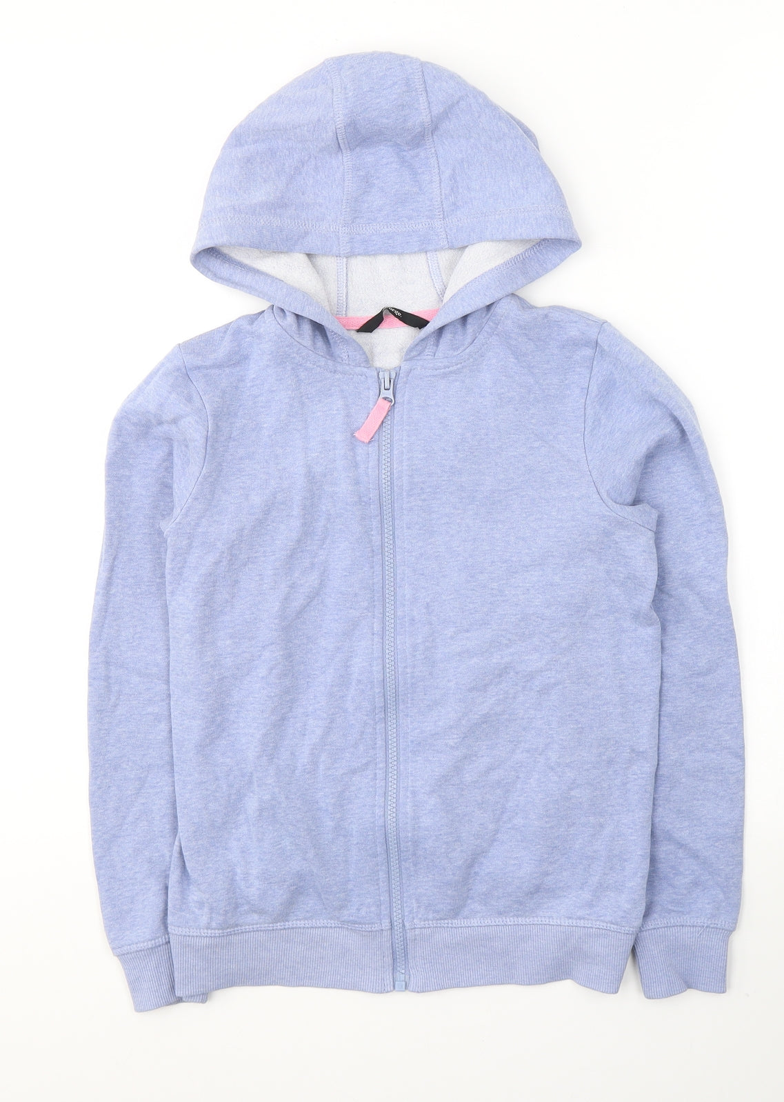 George Girls Blue  Cotton Full Zip Hoodie Size 9-10 Years  Zip
