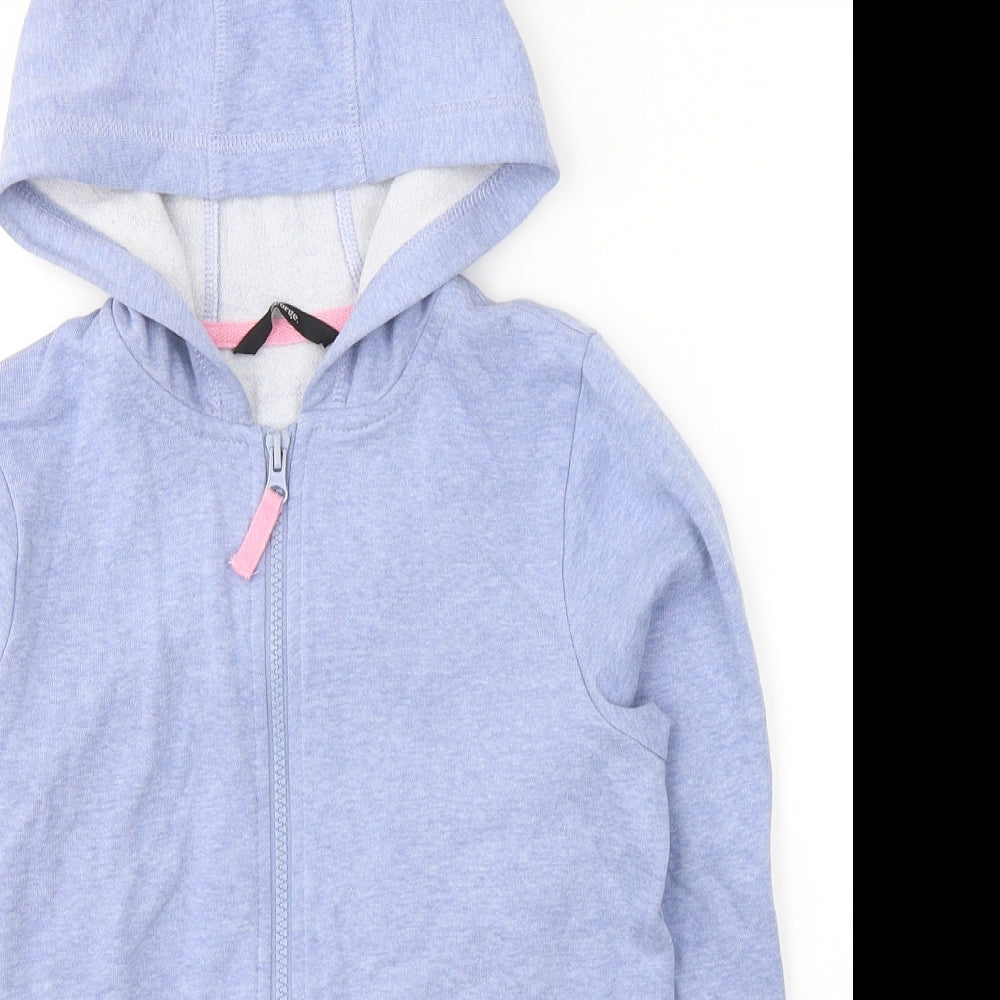 George Girls Blue  Cotton Full Zip Hoodie Size 9-10 Years  Zip