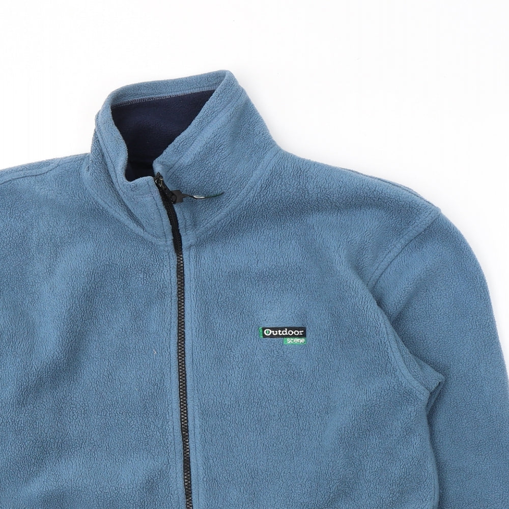 Outdoor Scene Boys Blue  Polyester Full Zip Sweatshirt Size 2XL  Zip