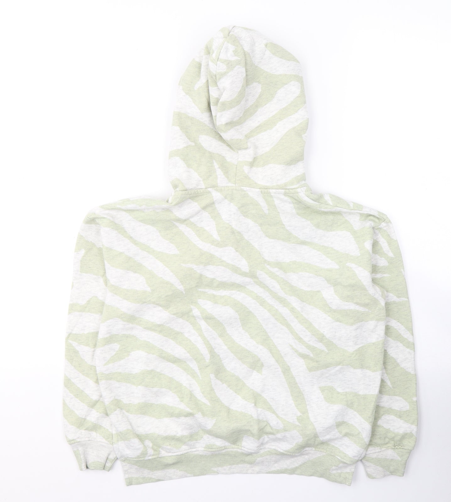 H&M Girls Green Animal Print Cotton Pullover Hoodie Size 10-11 Years  Pullover