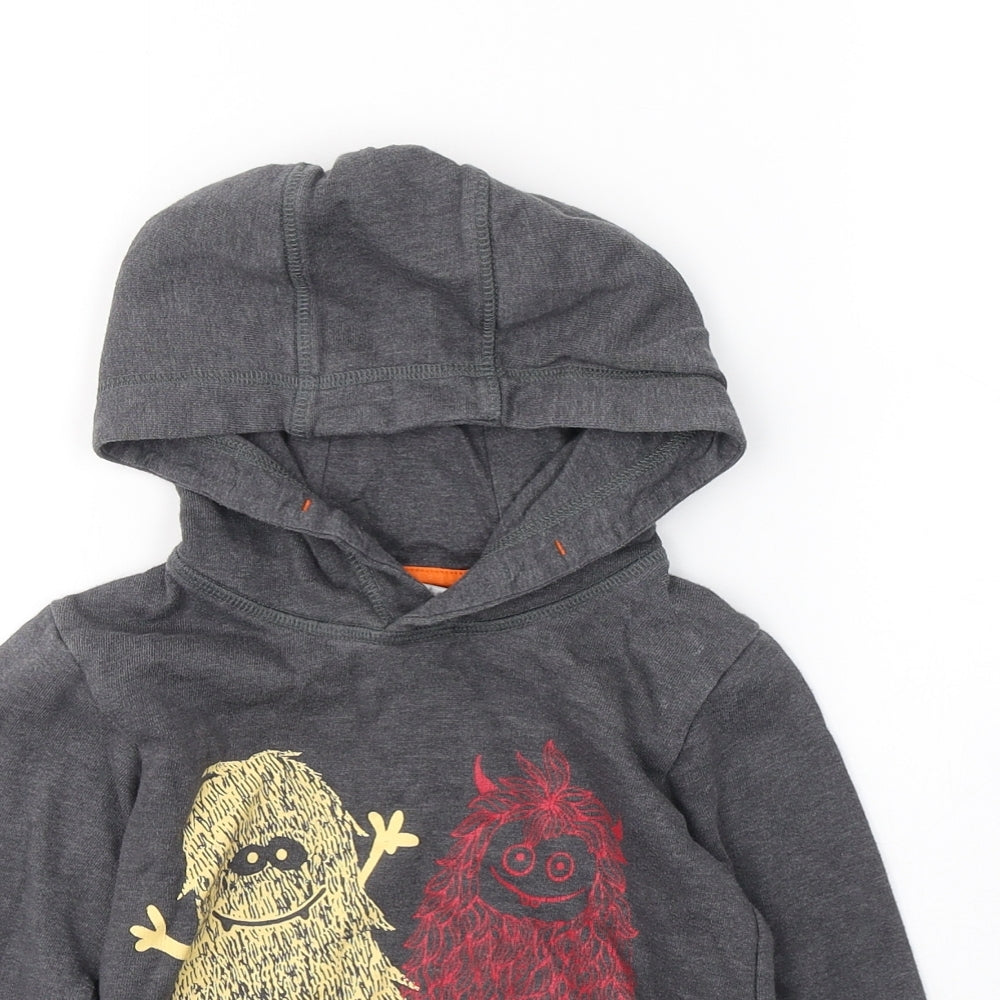 OUTFIT Girls Grey  Cotton Pullover Hoodie Size 3-4 Years  Pullover - cute Monsters