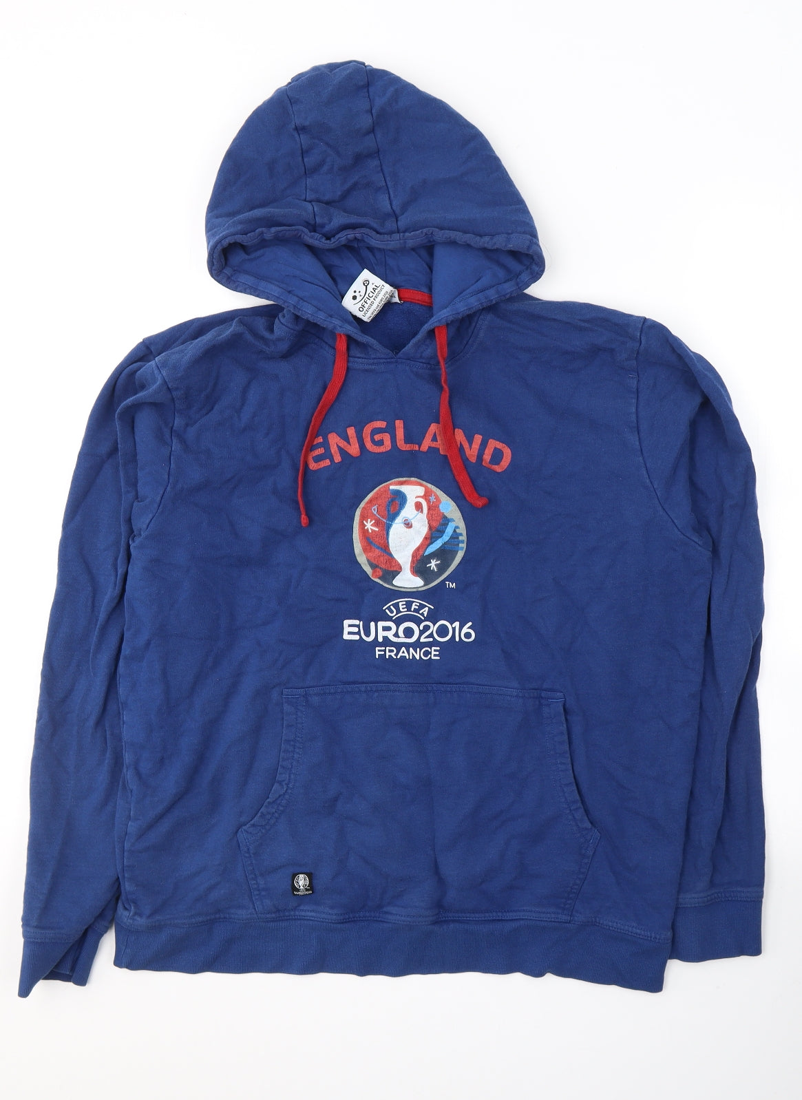 UEFA Euro 2016 Mens Blue  Cotton Pullover Hoodie Size L   - England France