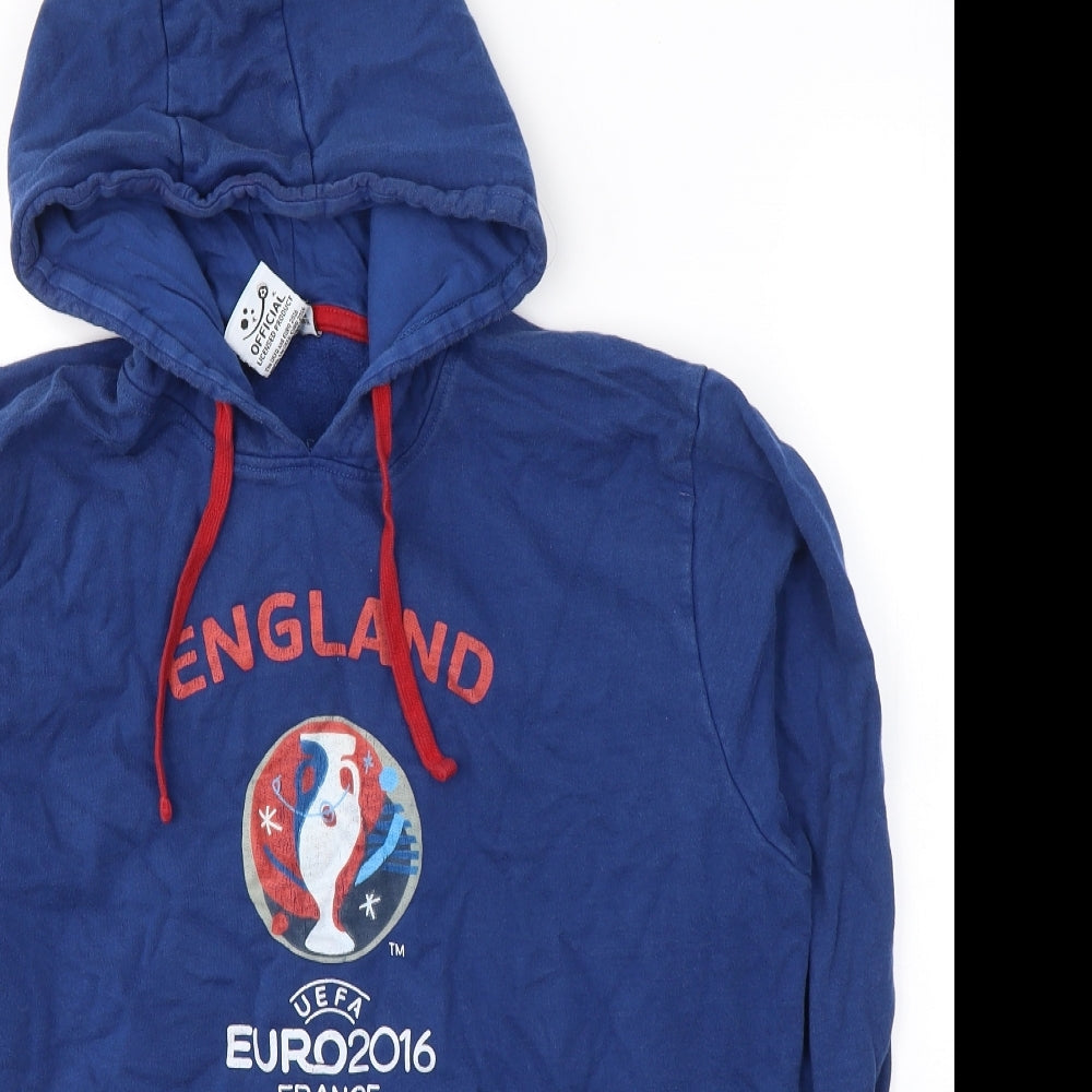 UEFA Euro 2016 Mens Blue  Cotton Pullover Hoodie Size L   - England France